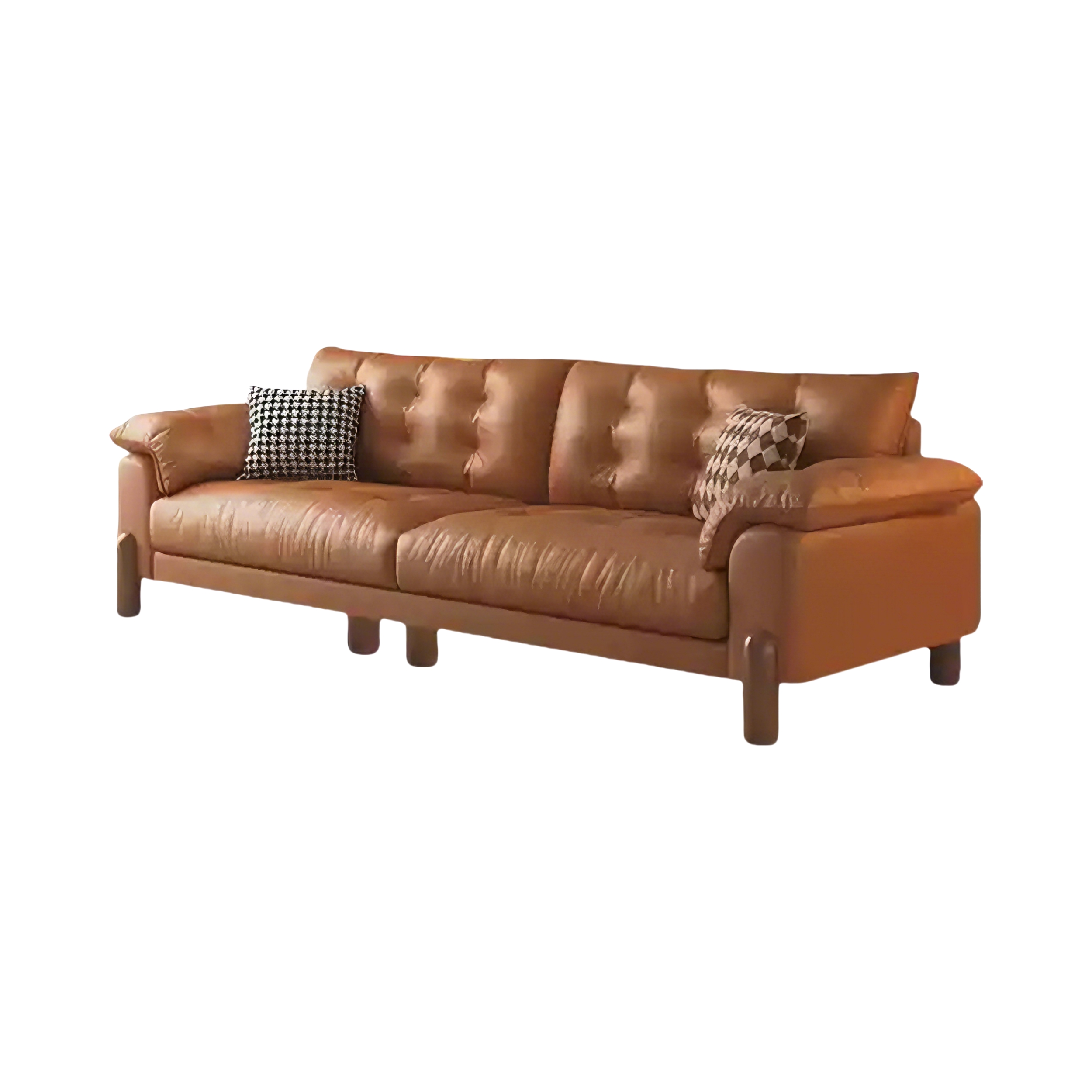 推荐商品：奢尔顿 复古中古风 全覆盖头层牛皮 皮艺沙发