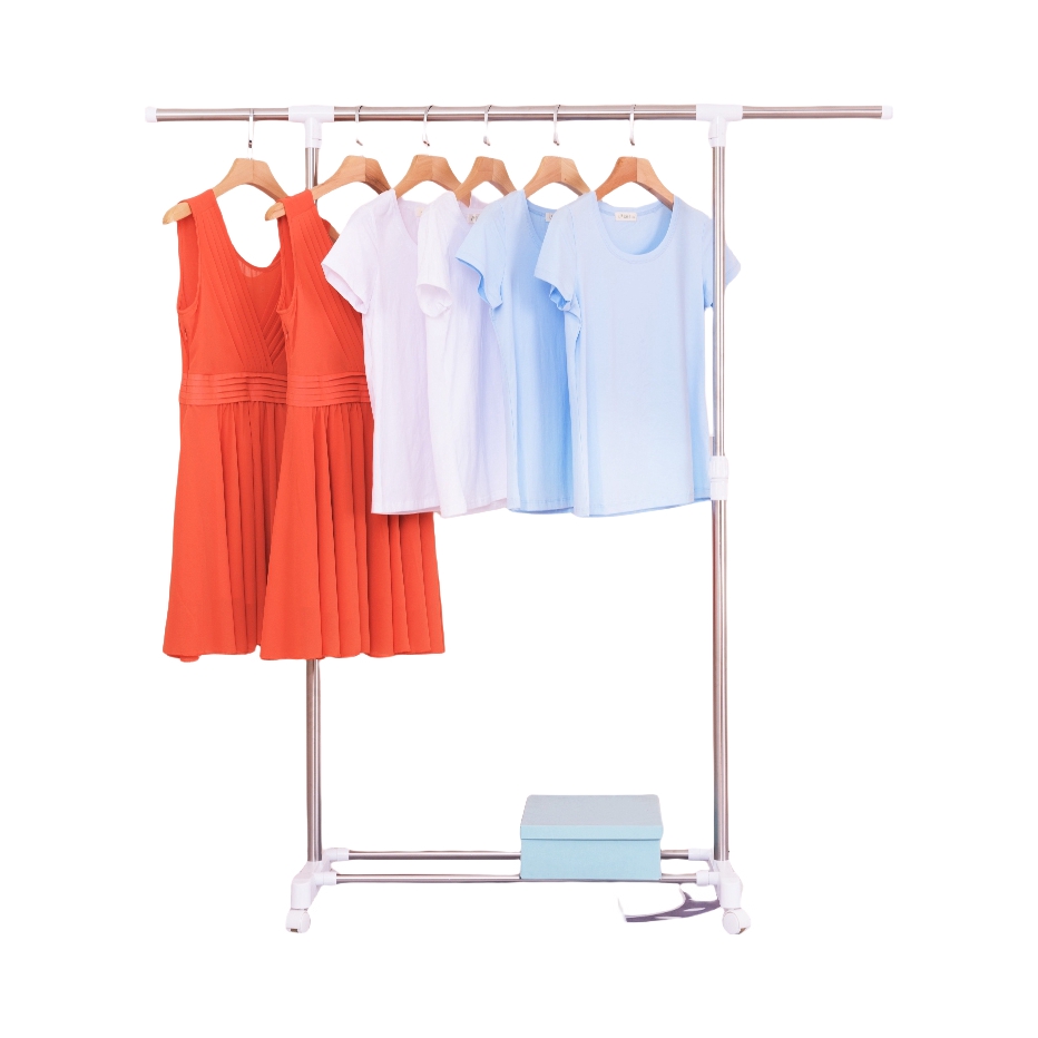 推荐商品：友利特 不锈钢 可伸缩单杆 落地晾衣架