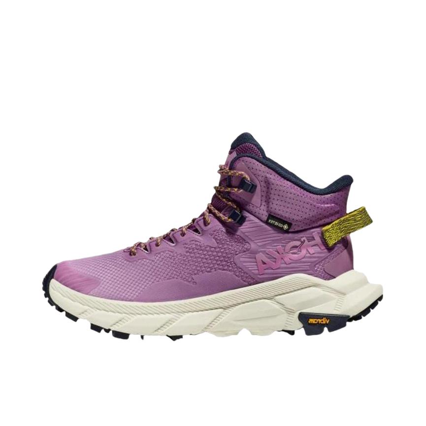推荐商品：HOKA ONE ONE  Trail Code GTX  舒适百搭 耐磨防滑 防水 稳定 越野徒步  登山鞋 女款/紫色/金色