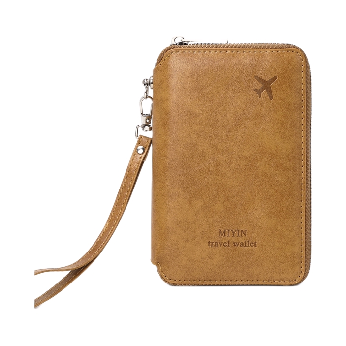 推荐商品：米印 新款RFID防盗刷拉链旅行时尚复古多功能护照夹护照包钱包