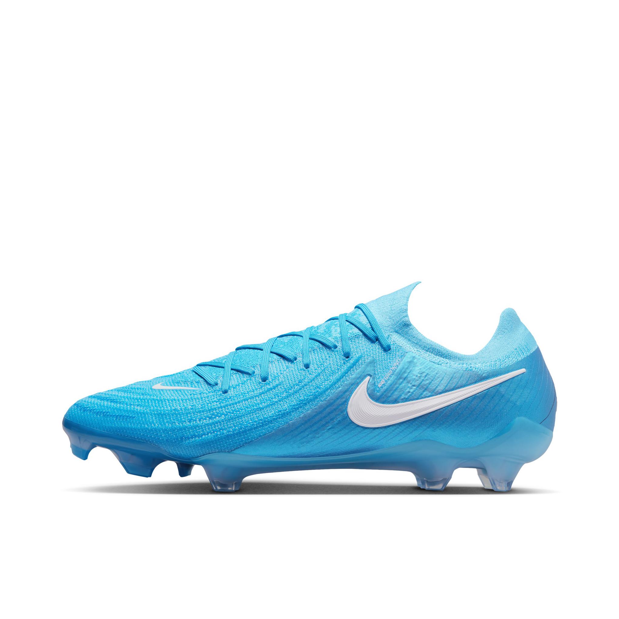 推荐商品：Nike Phantom GX II Elite FG 顶级 胶质长钉 硬天然草场 防滑耐磨 足球鞋 怒火蓝/白色