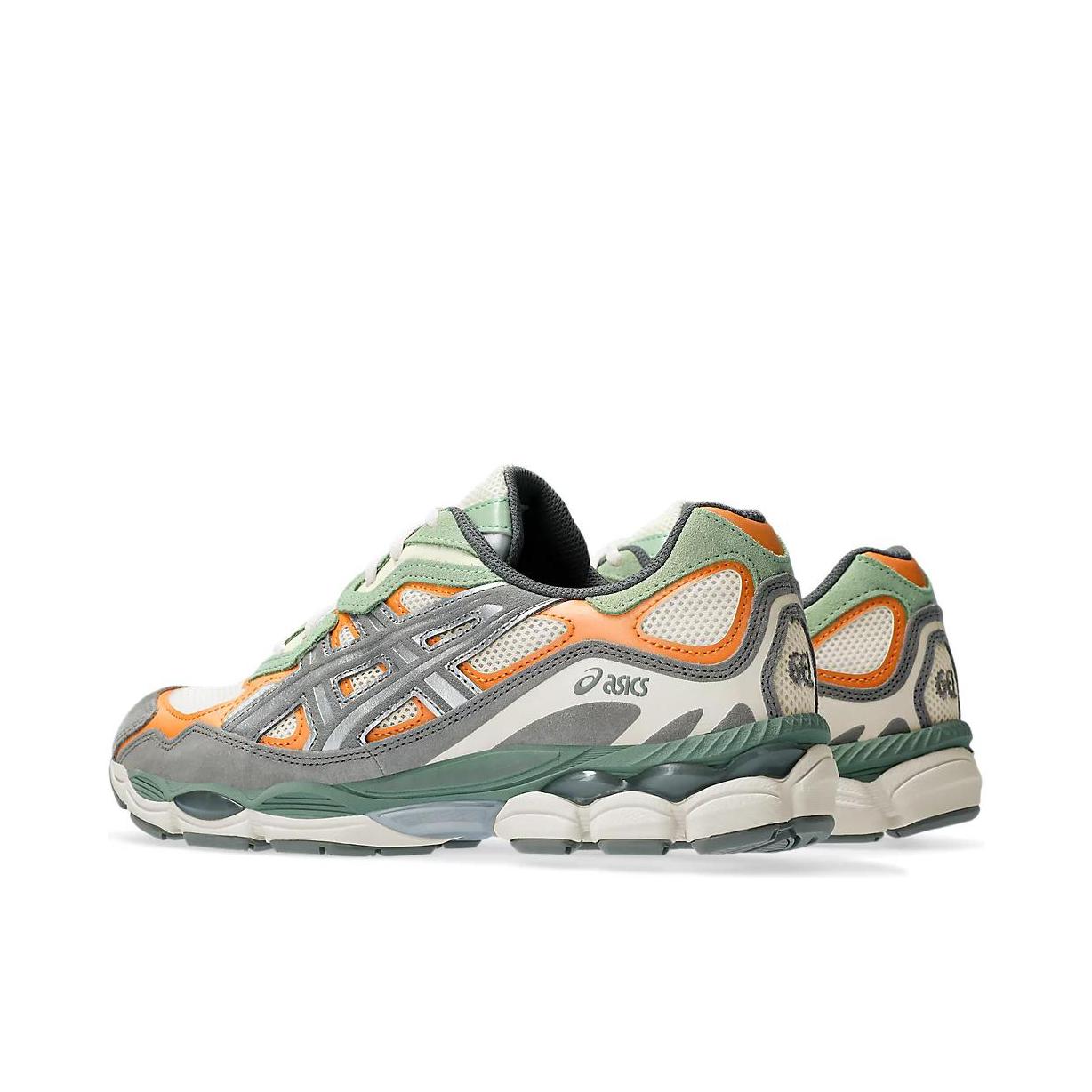 推荐商品：Asics/亚瑟士 Gel-NYC 跑鞋 圆头缓震防滑耐磨机能风复古潮流织物合成革贴合支撑耐穿 白色/灰色/橘色