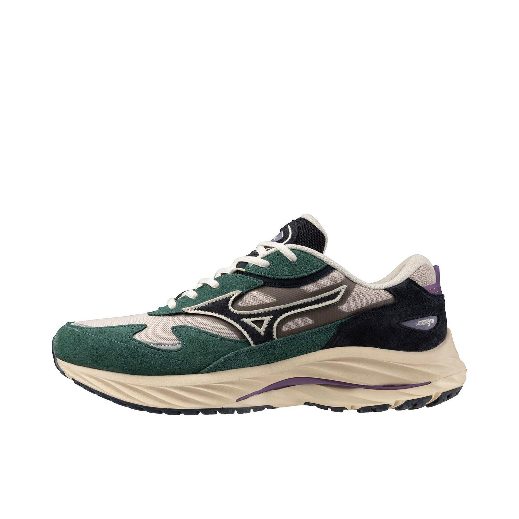 推荐商品：Mizuno/美津浓 Wave Rider β 复古潮流 拼接 软弹 运动休闲鞋 2E宽/绿色/黄色/黑色