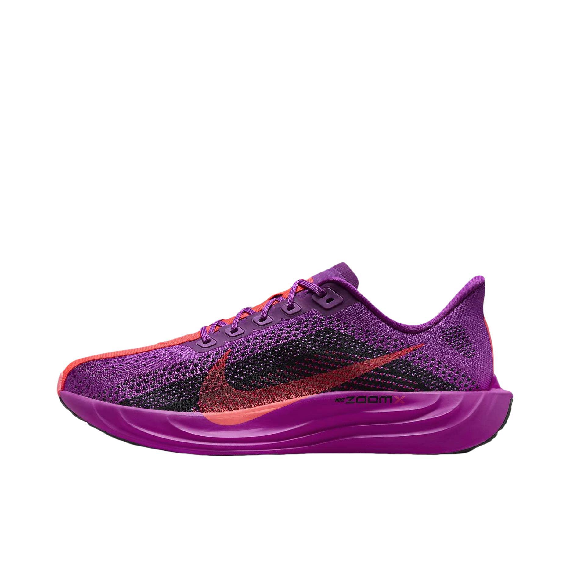 推荐商品：Nike Pegasus Plus 超级飞马 跑鞋 透气耐磨回弹织物支撑减震训练竞速贴合 亮紫色/黑色/橙色 