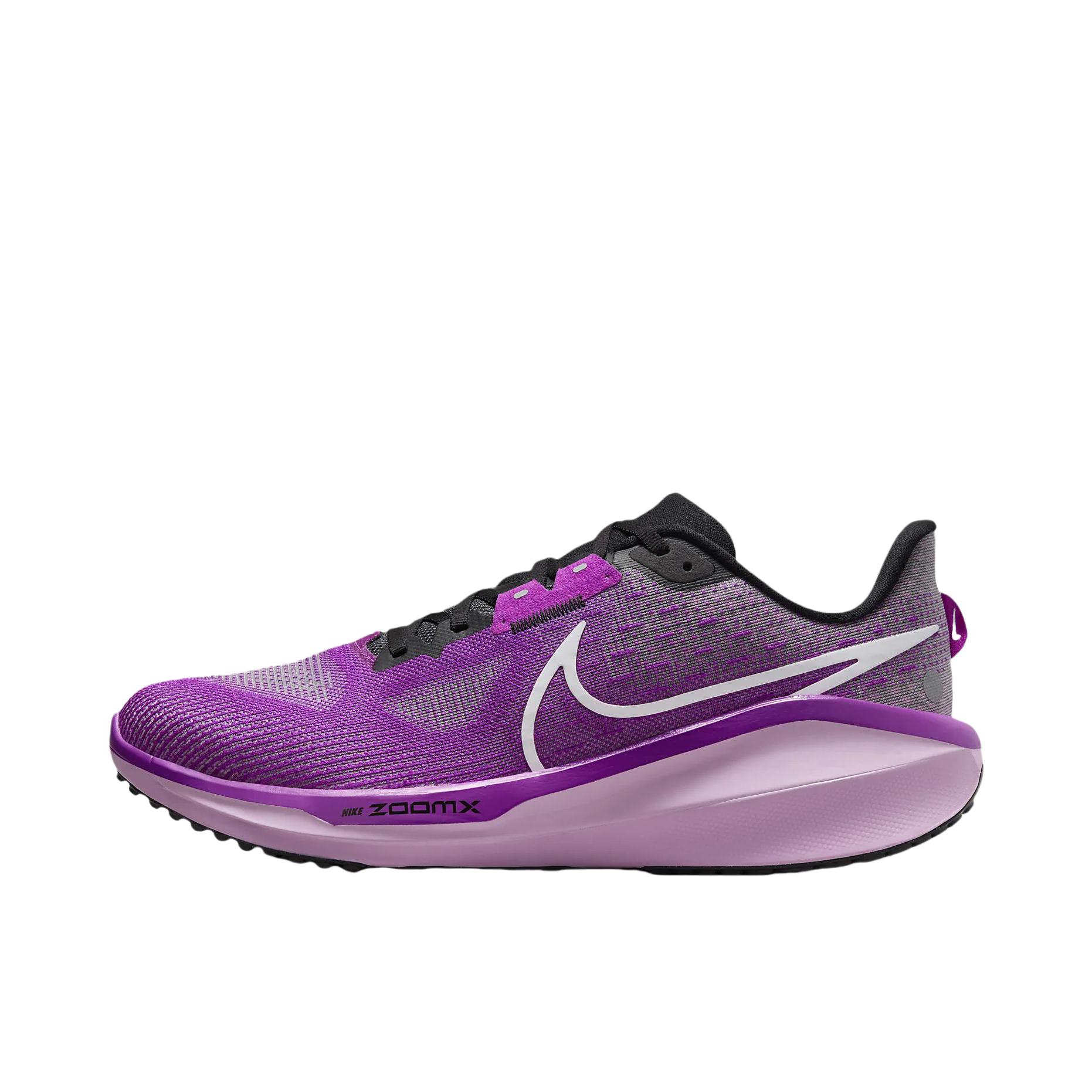 推荐商品：Nike Zoom Vomero 17 跑鞋 健身训练轻便缓震简约圆头回弹 深紫色/黑色/亮葡萄色/白色 