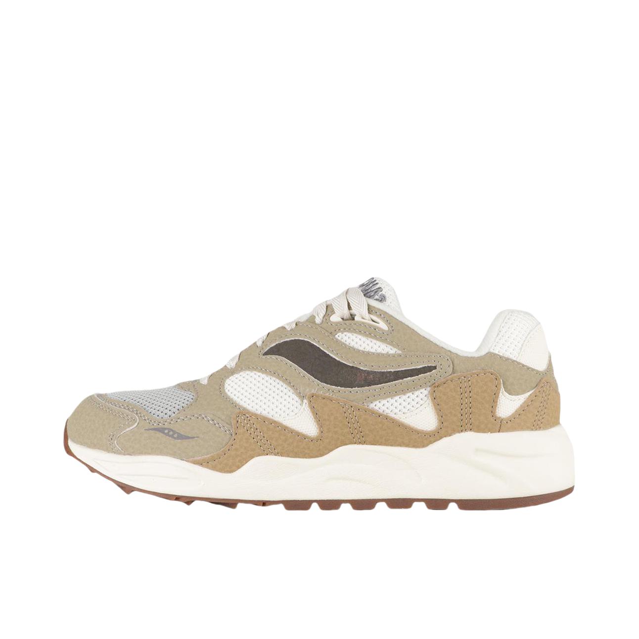 推荐商品：Saucony/索康尼 Grid Shadow 2 拼接 增高 合成革 防滑耐磨 舒适透气 复古百搭 跑鞋 卡其色