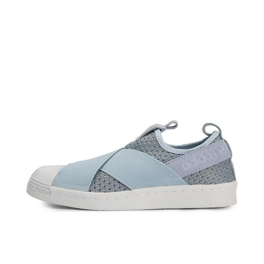 推荐商品：adidas Originals Superstar Slip On 板鞋 贝壳头经典轻便透气防滑耐磨一脚蹬运动休闲低帮贴合 Ash Blue/White 淡蓝色