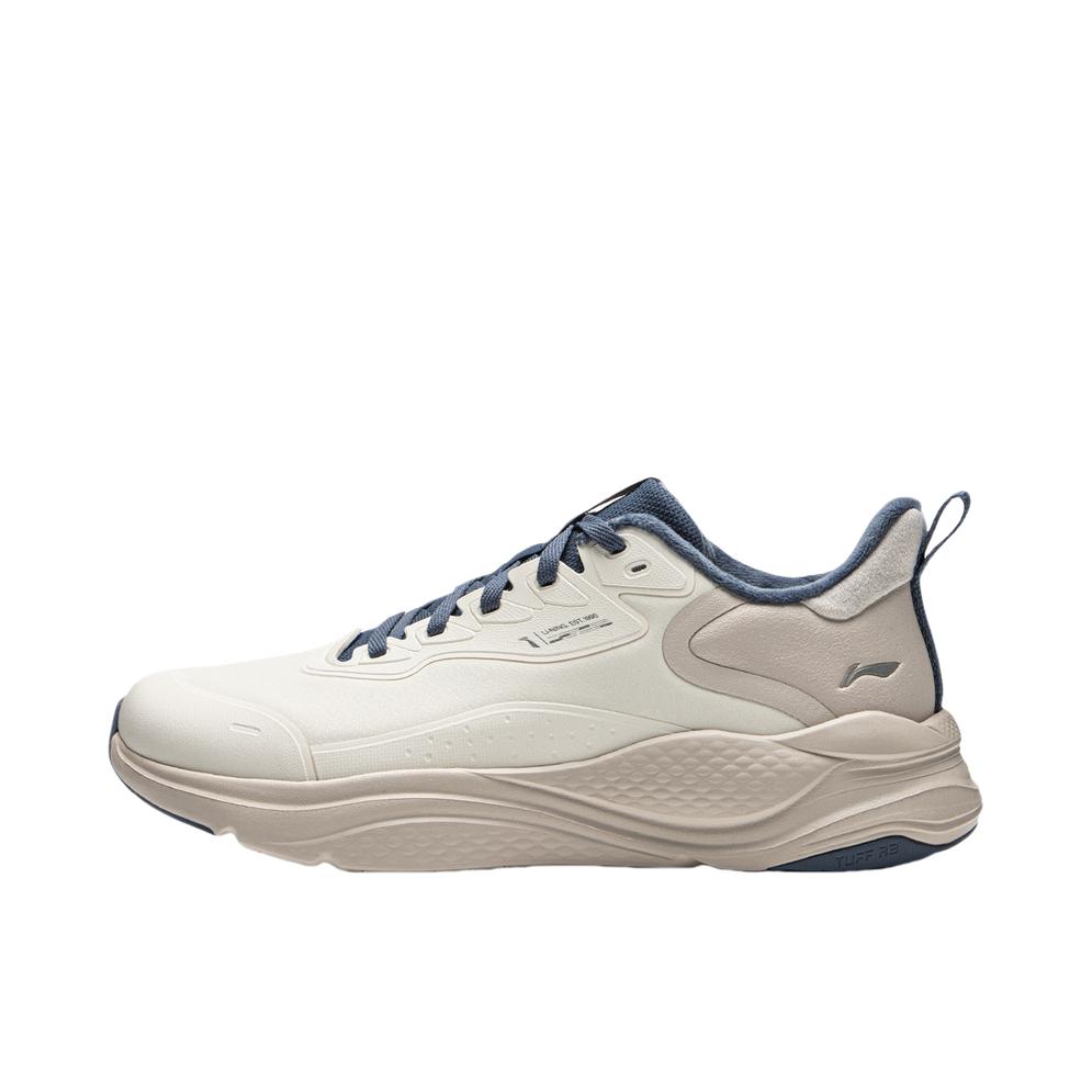 推荐商品：李宁 流云 织物 防滑耐磨 舒适减震 包裹 百搭简约 时尚潮流 慢跑 跑鞋 砂砾灰/蓝色