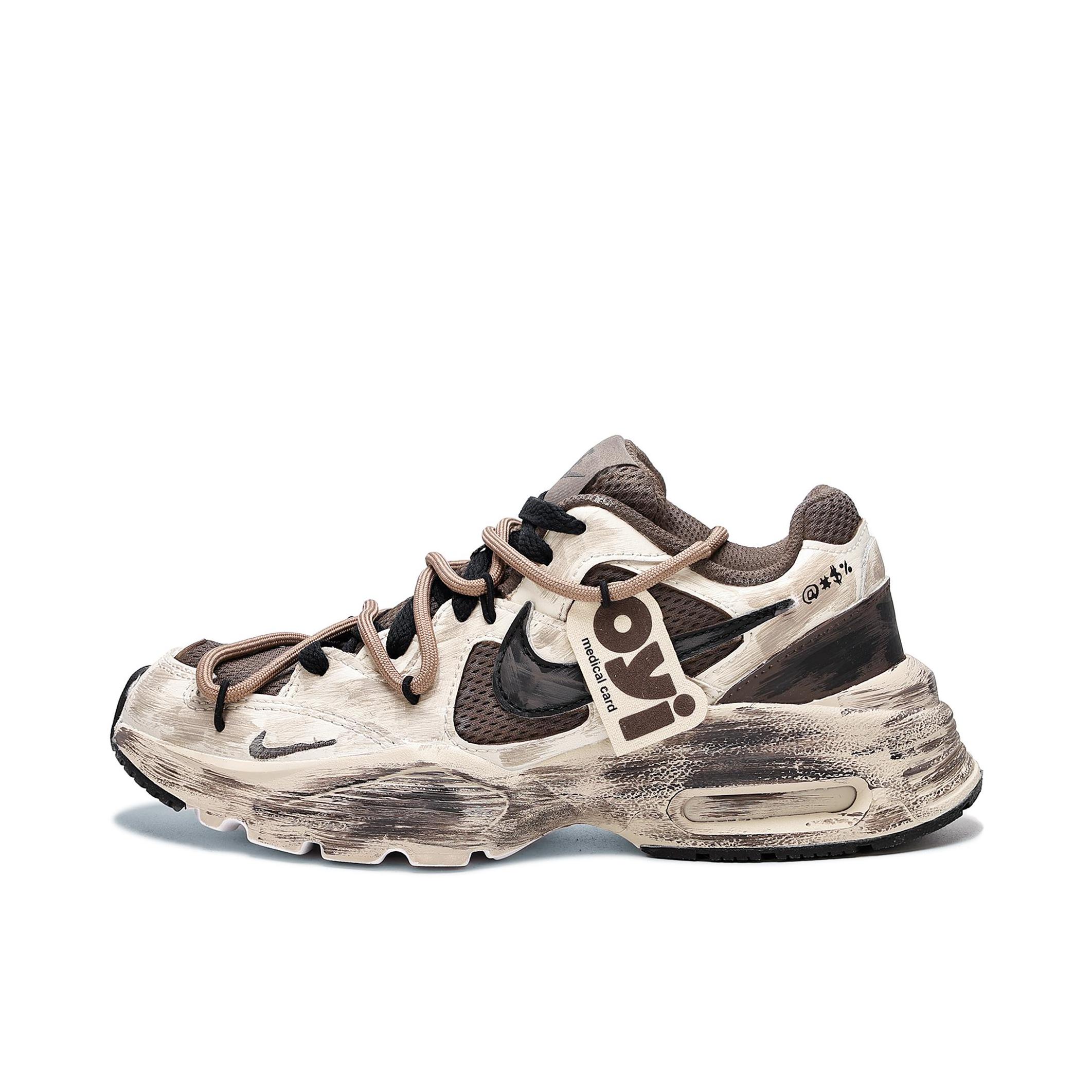 推荐商品：【定制球鞋】Nike Air Max Fusion 支撑 做旧 防滑耐磨 网布透气 防水 织物 时尚潮流 复古休闲 运动风 气垫 脏脏鞋 跑鞋 男款/焦糖奶咖