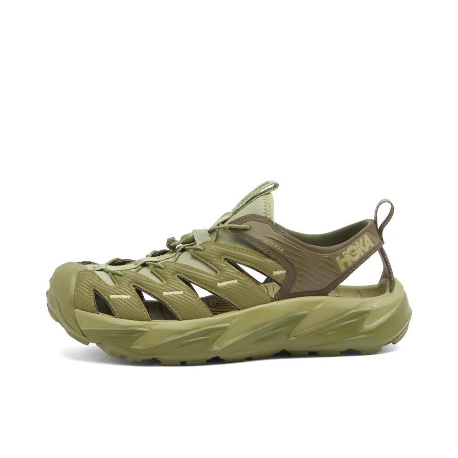 推荐商品：HOKA ONE ONE Hopara 防滑耐磨 减震回弹 防臭橡胶 拼接圆头 沙滩徒步 一脚蹬 溯溪鞋 户外鞋 军绿色
