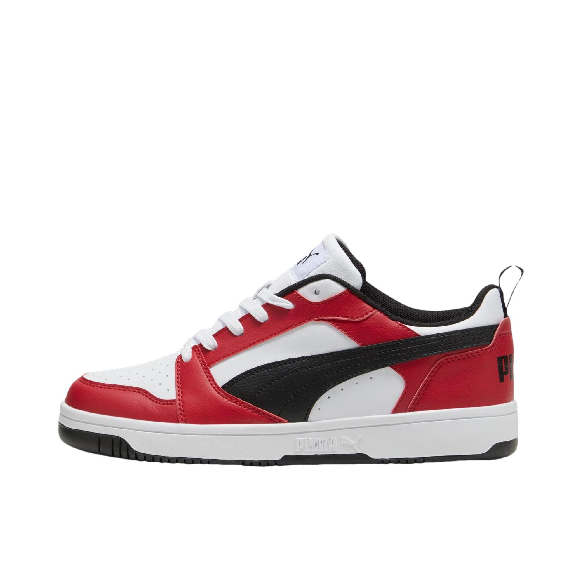 推荐商品：Puma/彪马 Rebound 板鞋 耐磨防滑轻便透气复古简约拼接时尚舒适 红色/白色