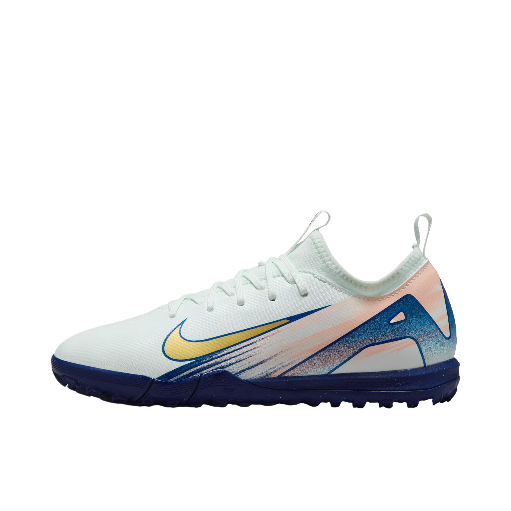 推荐商品：Nike Vapor 16 Academy TF 足球鞋 中端胶质碎钉人造草地防滑耐磨 大童/微绿/脉冲深红/金属金币色
