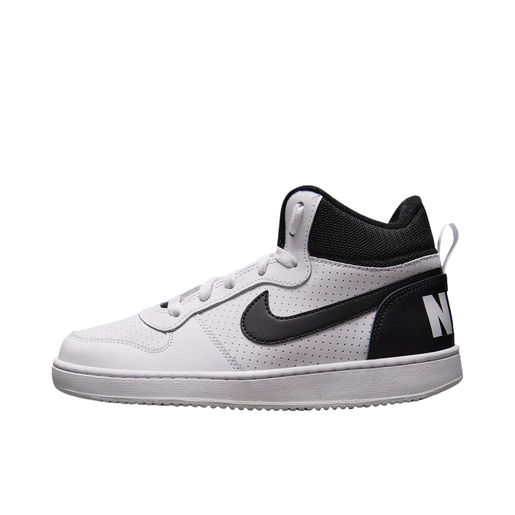 推荐商品：Nike Court Borough 板鞋 复古舒适透气防滑耐磨轻便防水耐穿 大童/白色/黑色