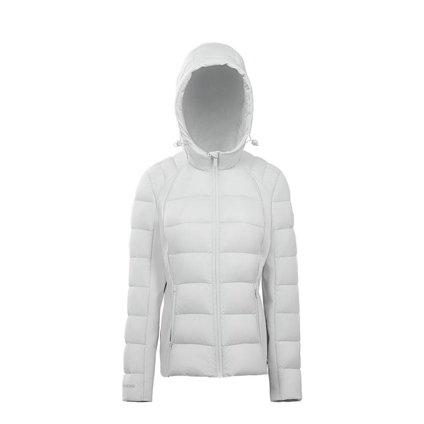 推荐商品：美力城  修身收腰短款暖天鹅连帽羽绒服 女装 MC244UDC0106 灰