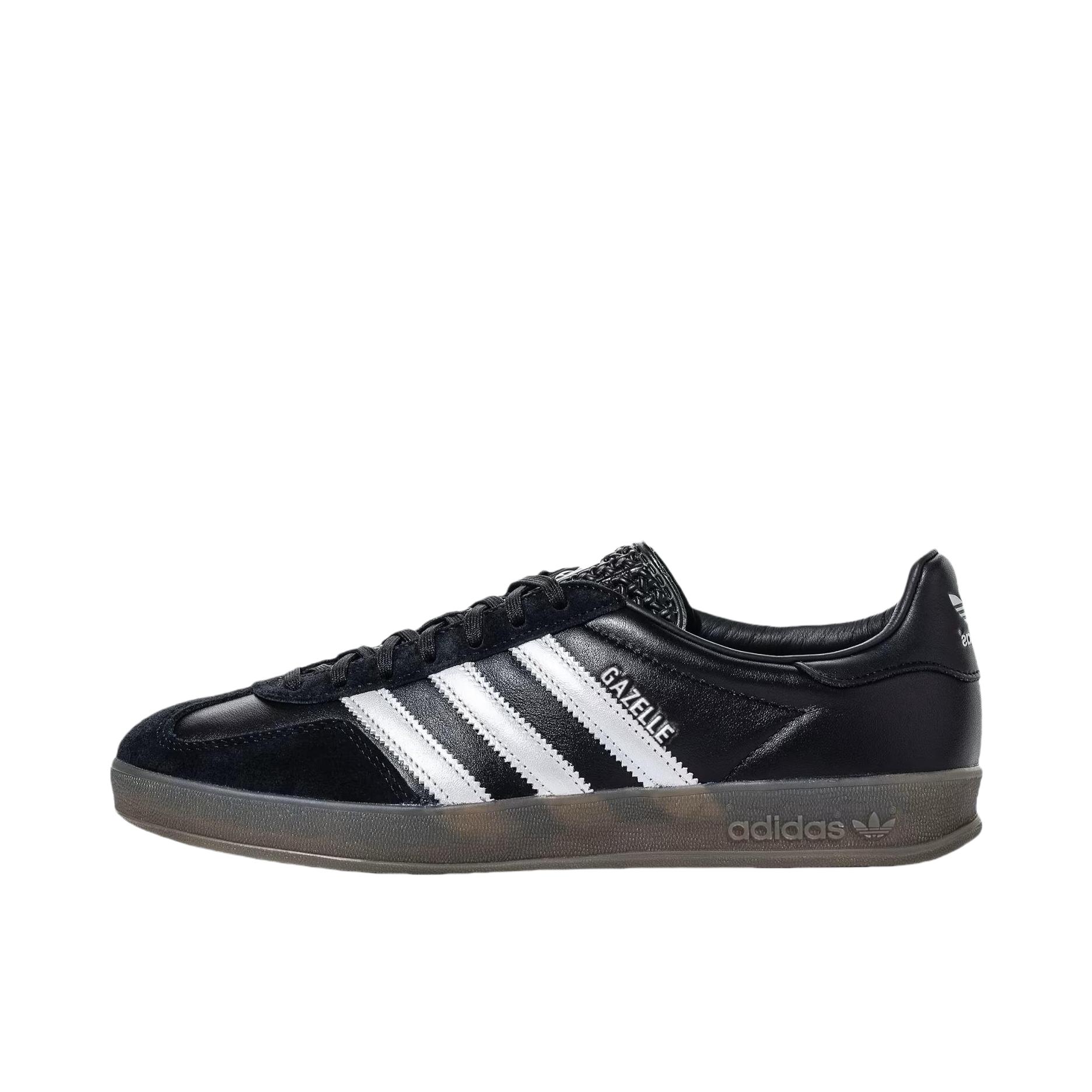 推荐商品：adidas Originals Gazelle Indoor T头鞋 德训鞋 板鞋 舒适缓震防滑耐磨绒面革复古 黑色/褐色