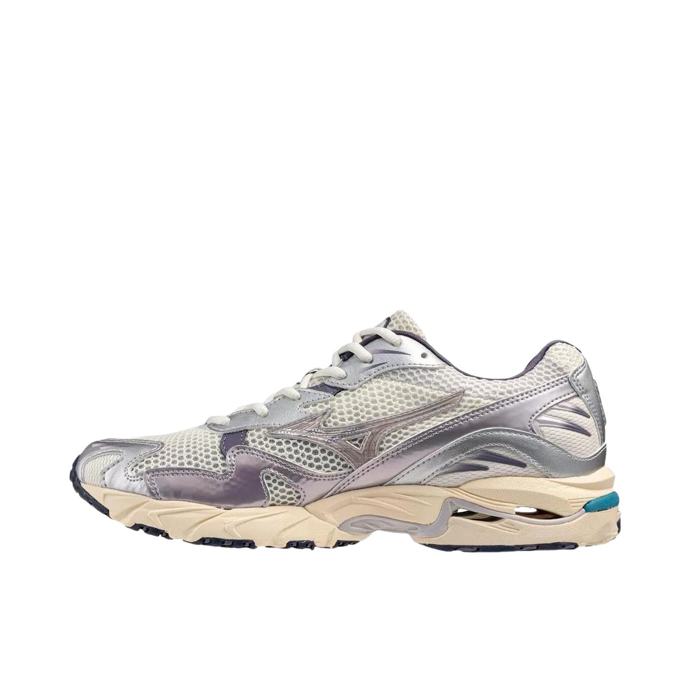 推荐商品：Mizuno/美津浓  Wave Rider 10  经典减震 防滑耐磨 轻便  网布 透气 织物 复古 合成革 运动  跑鞋 银色