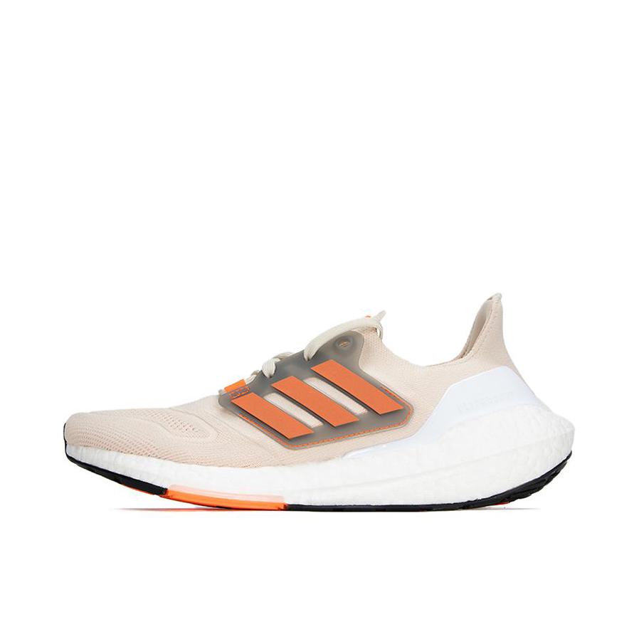 推荐商品：adidas Ultra Boost 22 经典UB 跑鞋 爆米花防滑耐磨缓震回弹织物休闲随心畅跑抗扭转 白色/灰色/橙色