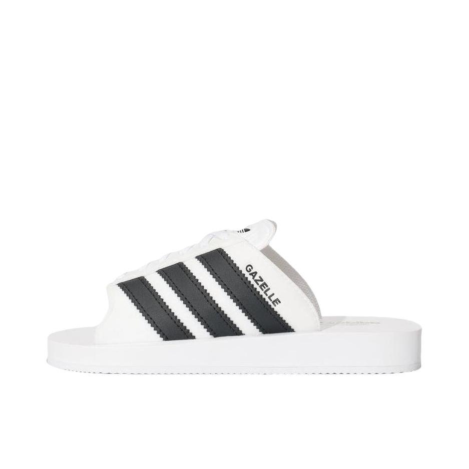 推荐商品：adidas Originals GAZELLE BEACH 休闲 沙滩 防磨 一字 拖鞋 白色