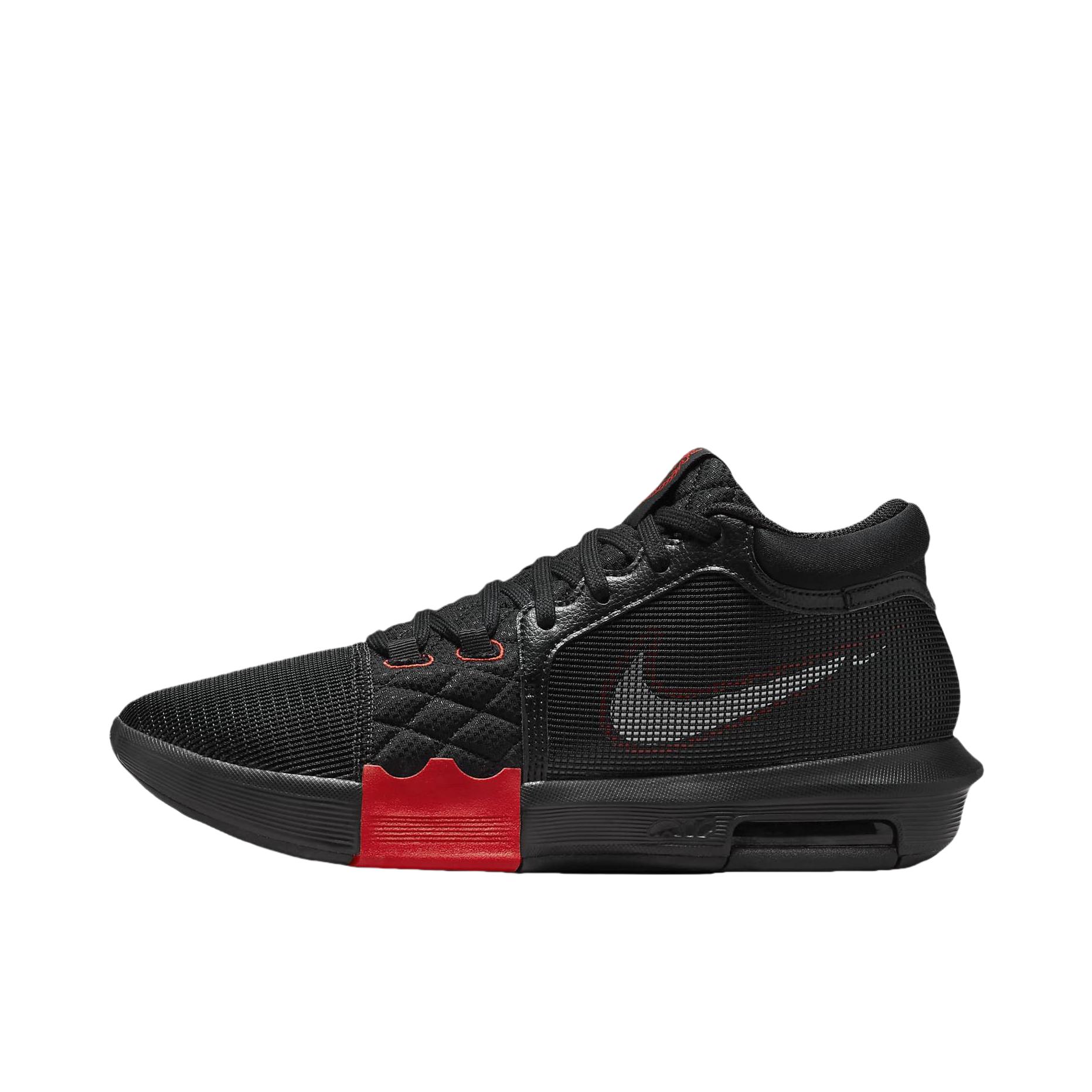 推荐商品：Nike LeBron Witness 8 詹姆斯 减震抗扭 轻便 篮球鞋 黑色/大学红/白色 