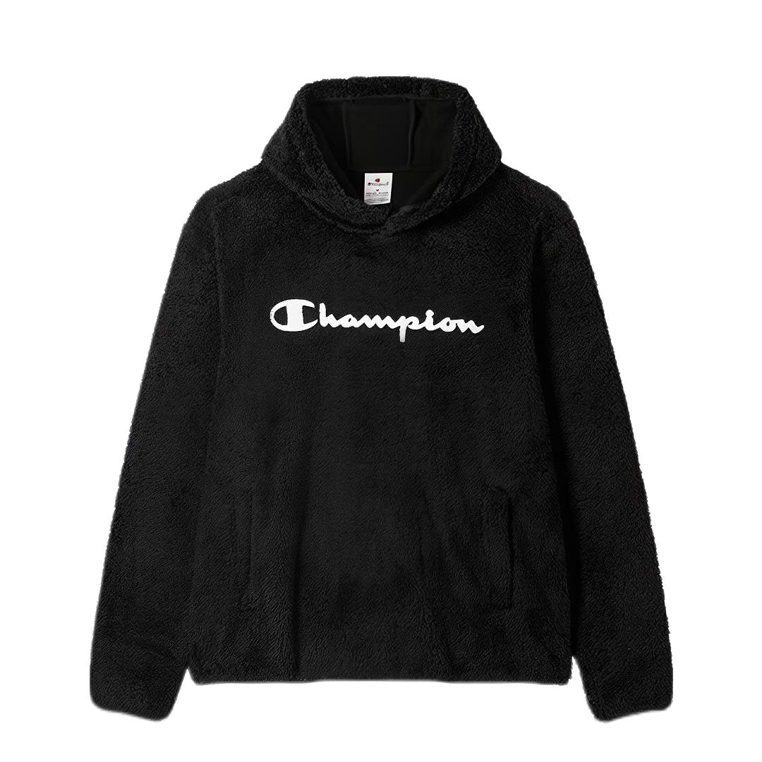 Champion/冠军 script shop 印花摇粒绒棉混纺透气长袖套头连帽卫衣 男女同款 U4CSWEM030 黑