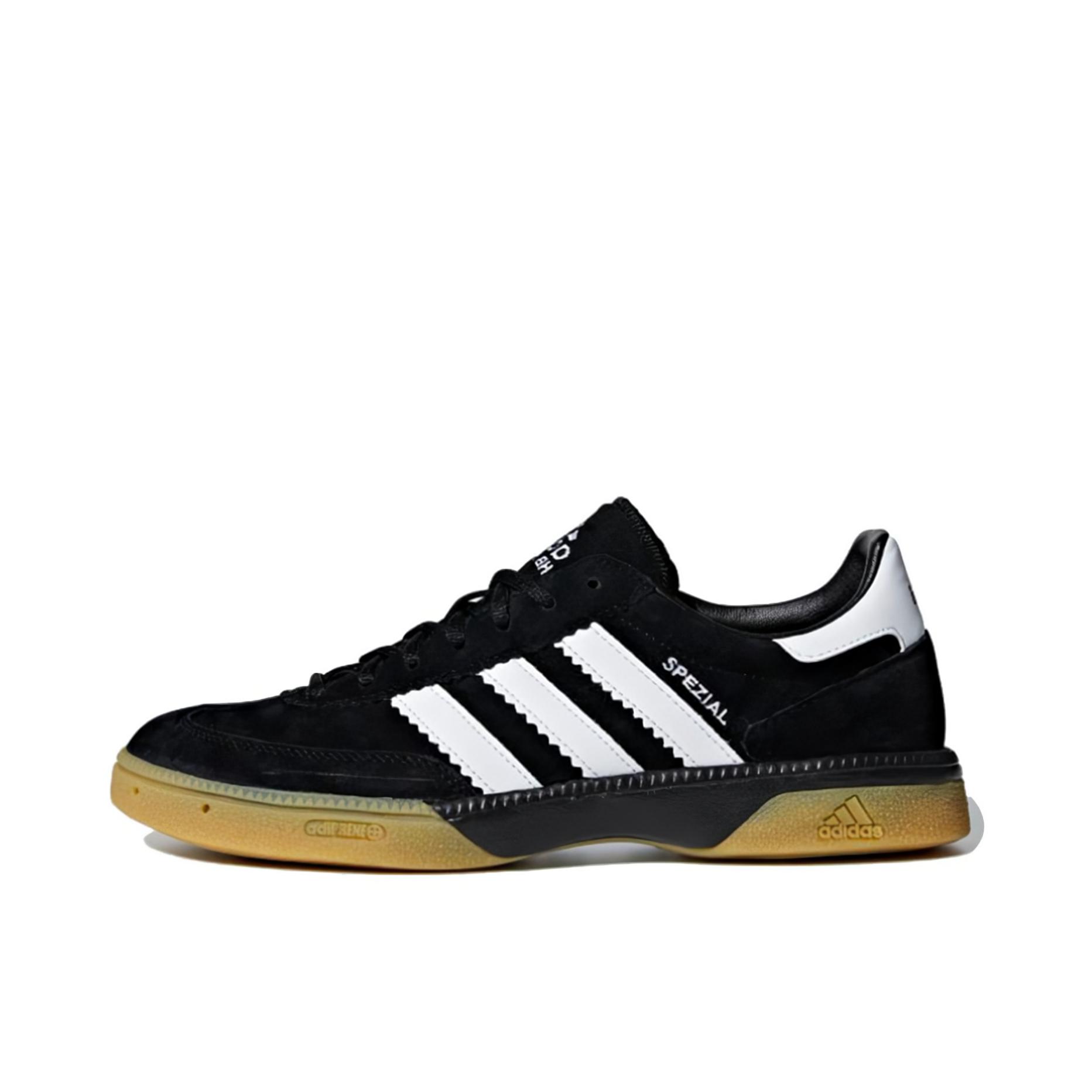 推荐商品：【王安宇同款】 adidas Originals HANDBALL SPEZIAL 板鞋 防滑耐磨圆头平跟绒面皮时尚百搭 黑色/白色