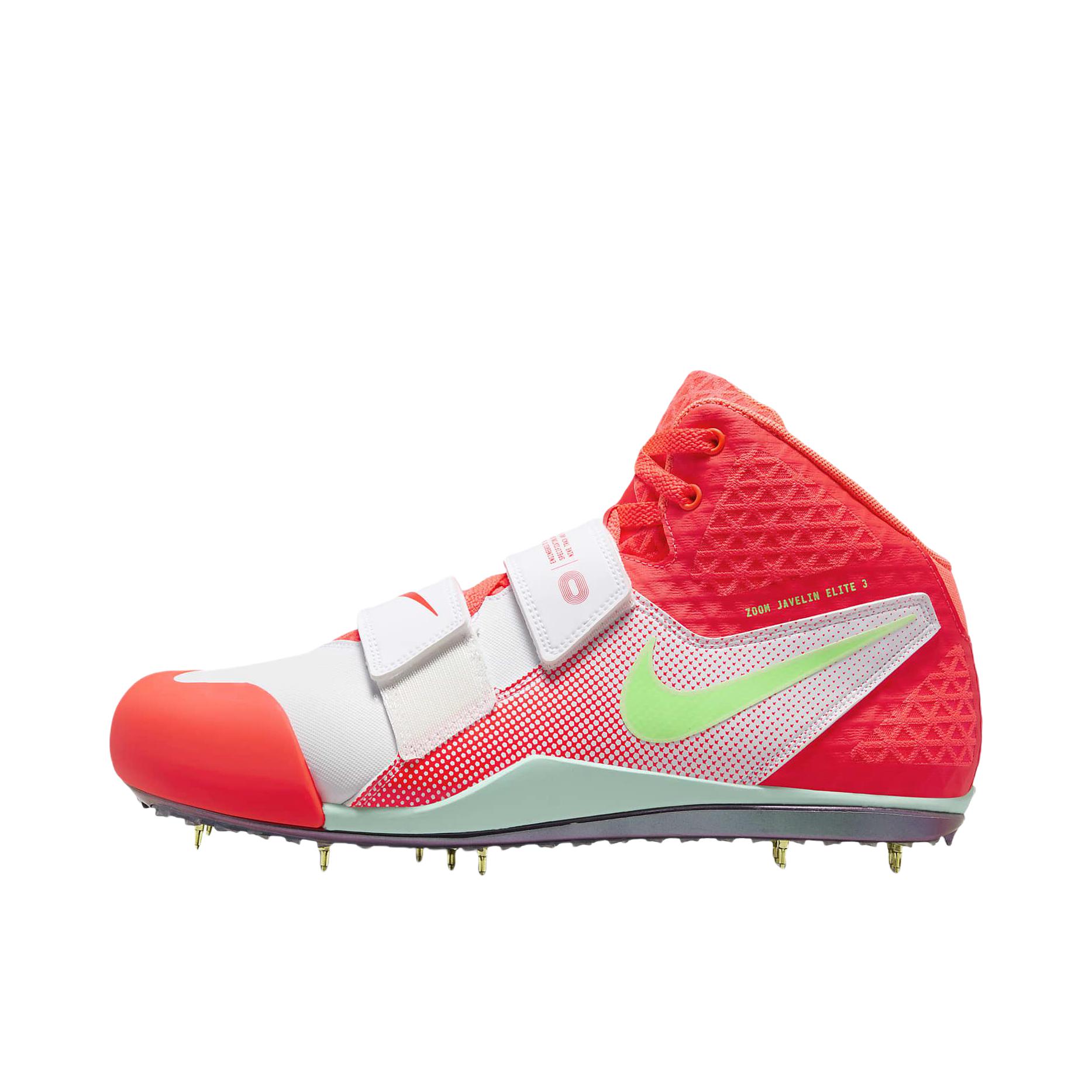 推荐商品：Nike Zoom Javelin Elite 3 耐磨防滑 网布 田径 训练鞋 白色/亮橙色/柠檬黄/亮红色 
