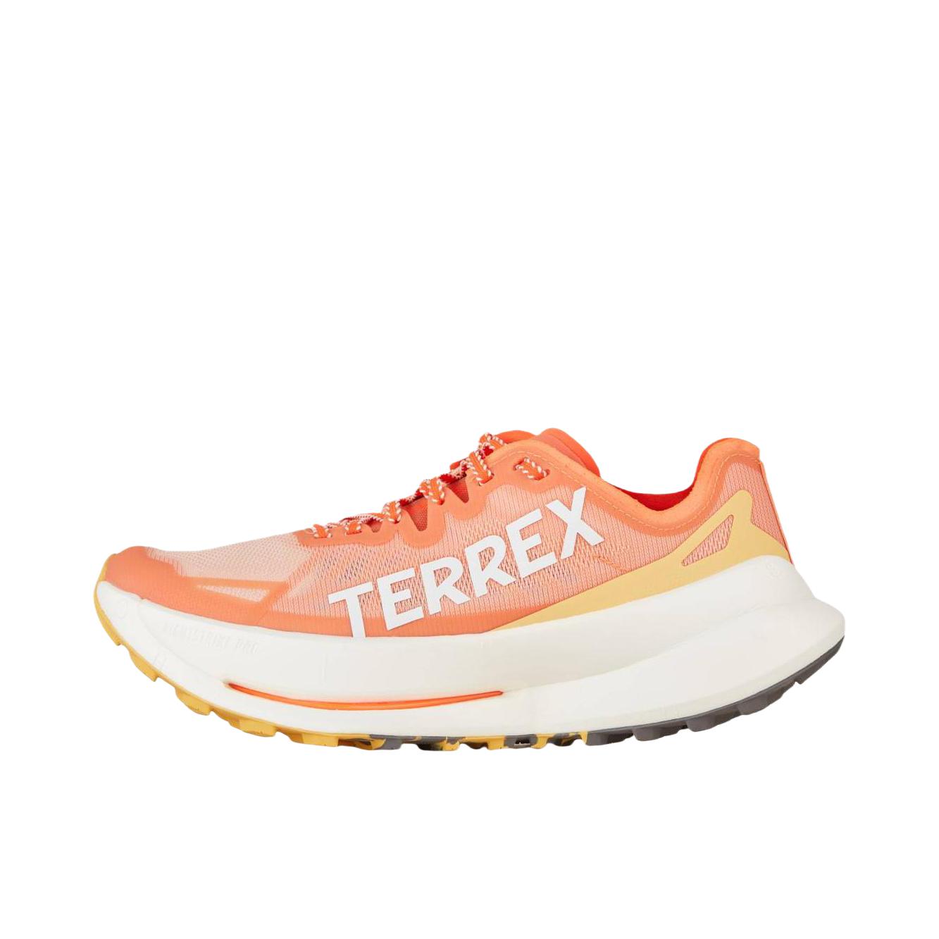 推荐商品：adidas Terrex Agravic Speed 跑鞋 运动减震耐磨防滑防水织物支撑回弹贴合越野训练 女款/橙色/白色 