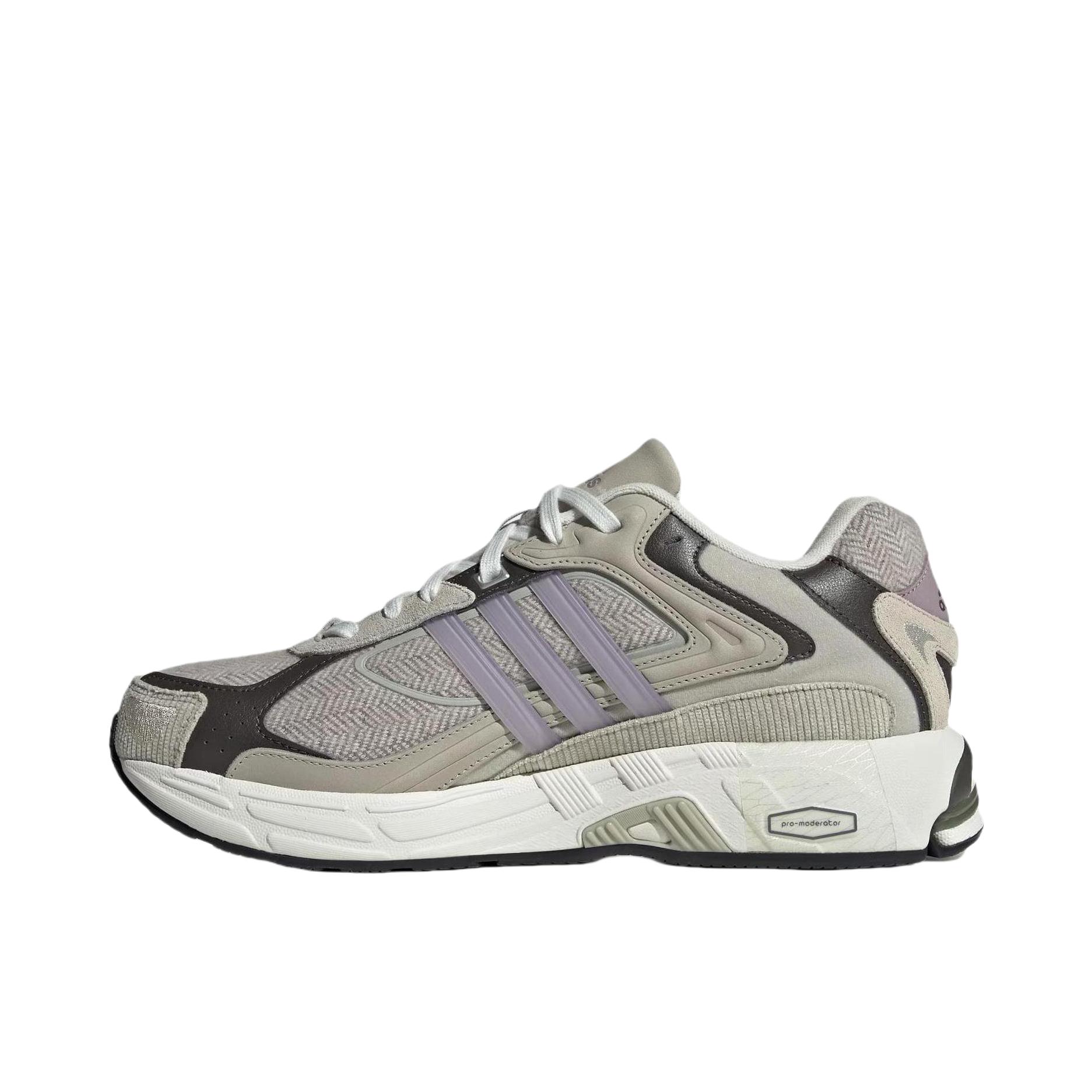 推荐商品：adidas Originals Response CL 防滑耐磨 舒适缓震 织物网面 复古 运动休闲鞋 老爹鞋 汉玉白/淡芝麻土灰/紫粉色