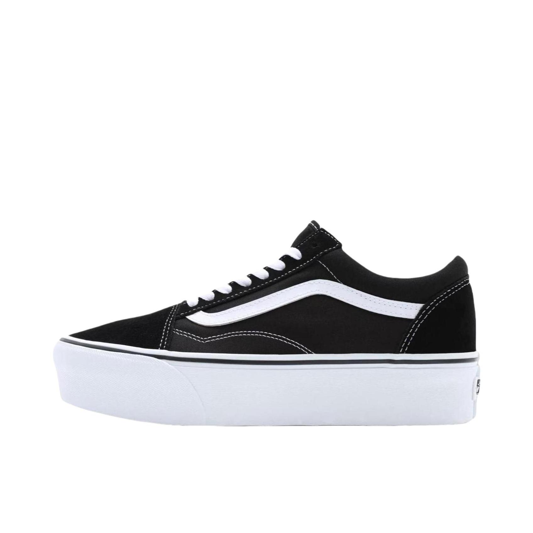 推荐商品：Vans/范斯 Old Skool Stackform 板鞋 防滑耐磨轻便厚底时尚百搭 黑色/白色