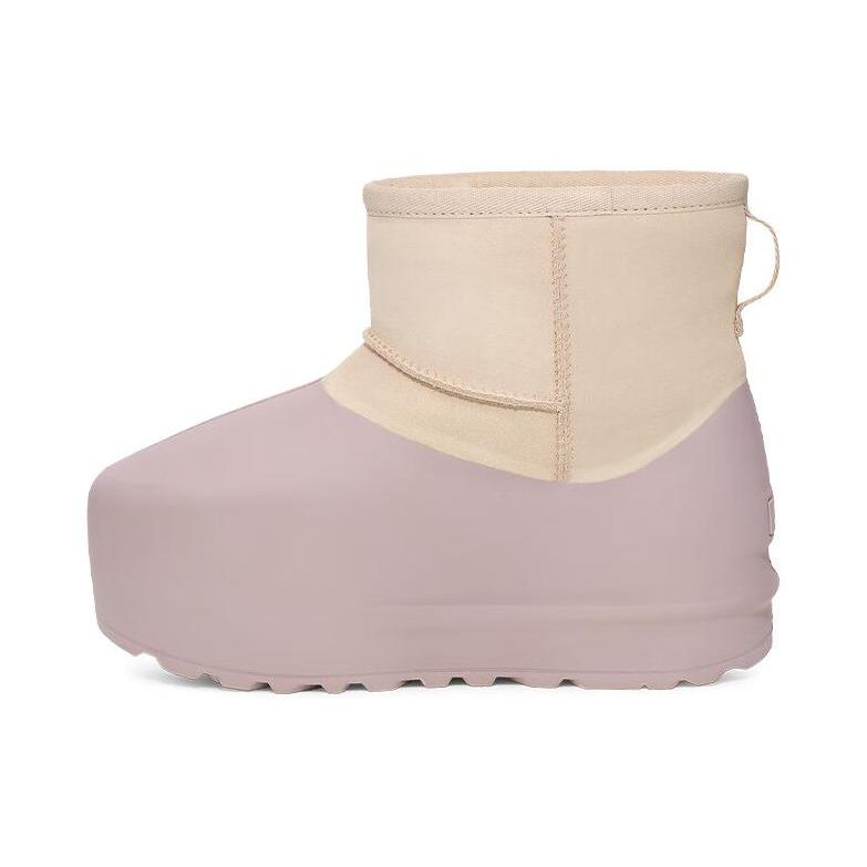 推荐商品：UGG CLASSIC MINI Pumped Molded 脆皮 防滑 时尚百搭 雪地靴 1158370C 陶土褐白色