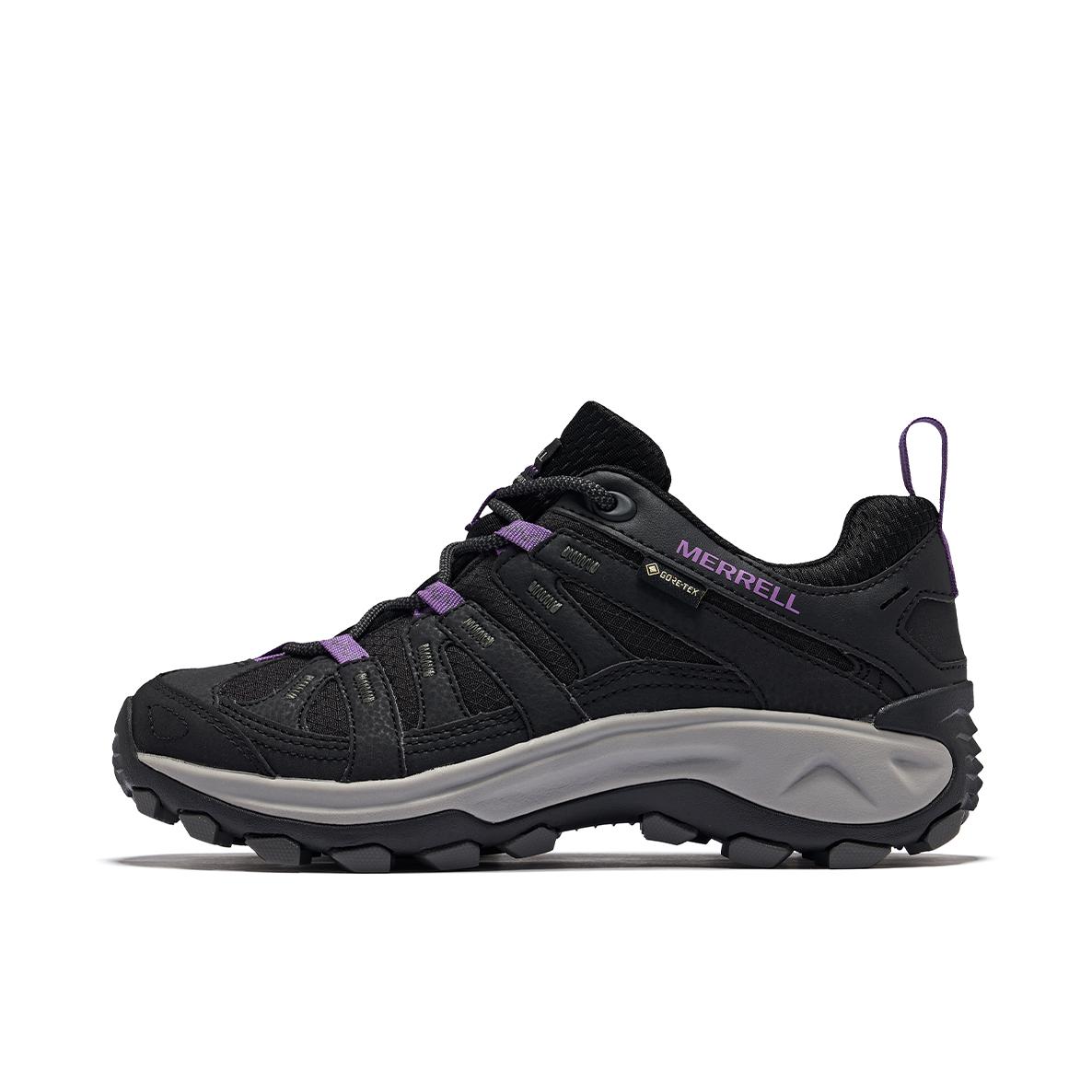 推荐商品：Merrell/迈乐  CLAYPOOL 2 GTX  登山 防水 防滑 运动  户外鞋 徒步鞋 女款/黑色/紫色