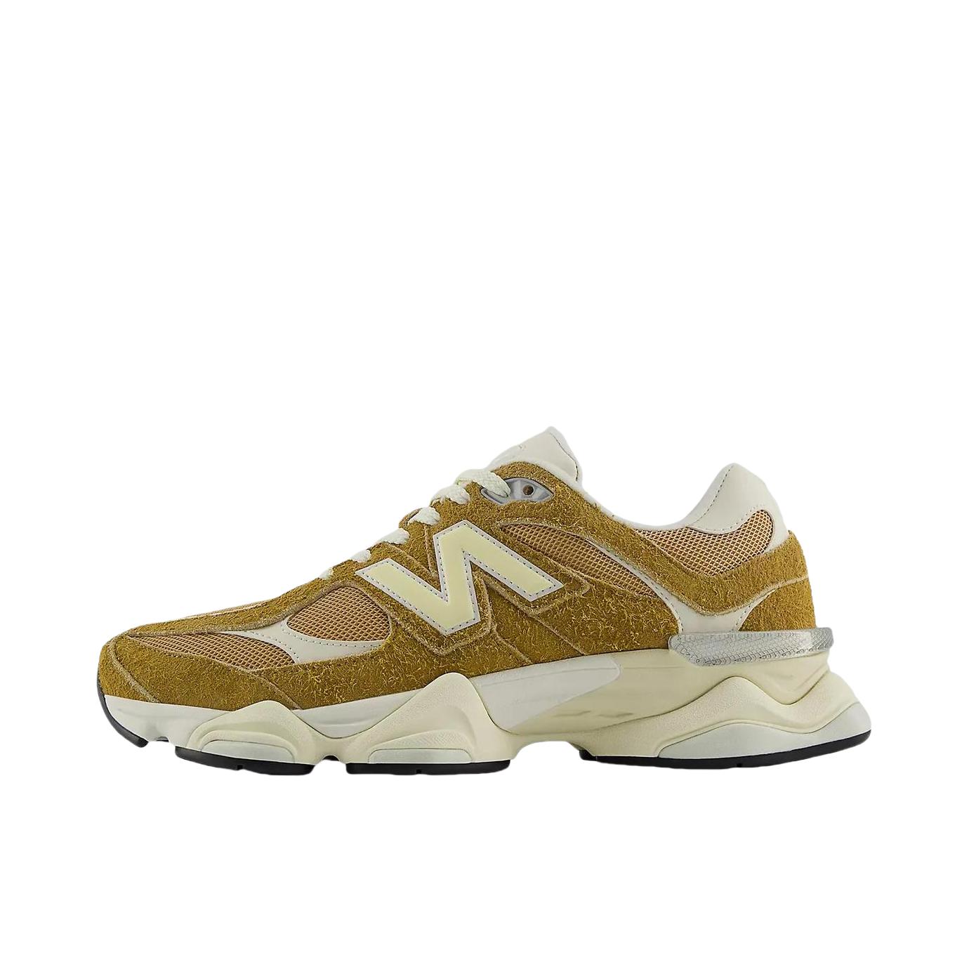 推荐商品：New Balance 9060 跑鞋 绒面革舒适减震网面透气防滑耐磨拼接复古增高圆头贴合耐穿 D宽/绿色/米色
