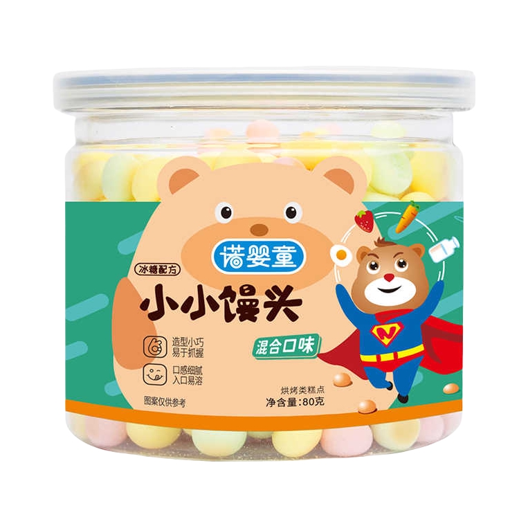 推荐商品：诺婴童 儿童果蔬小馒头宝宝罐装饼干易溶小奶豆