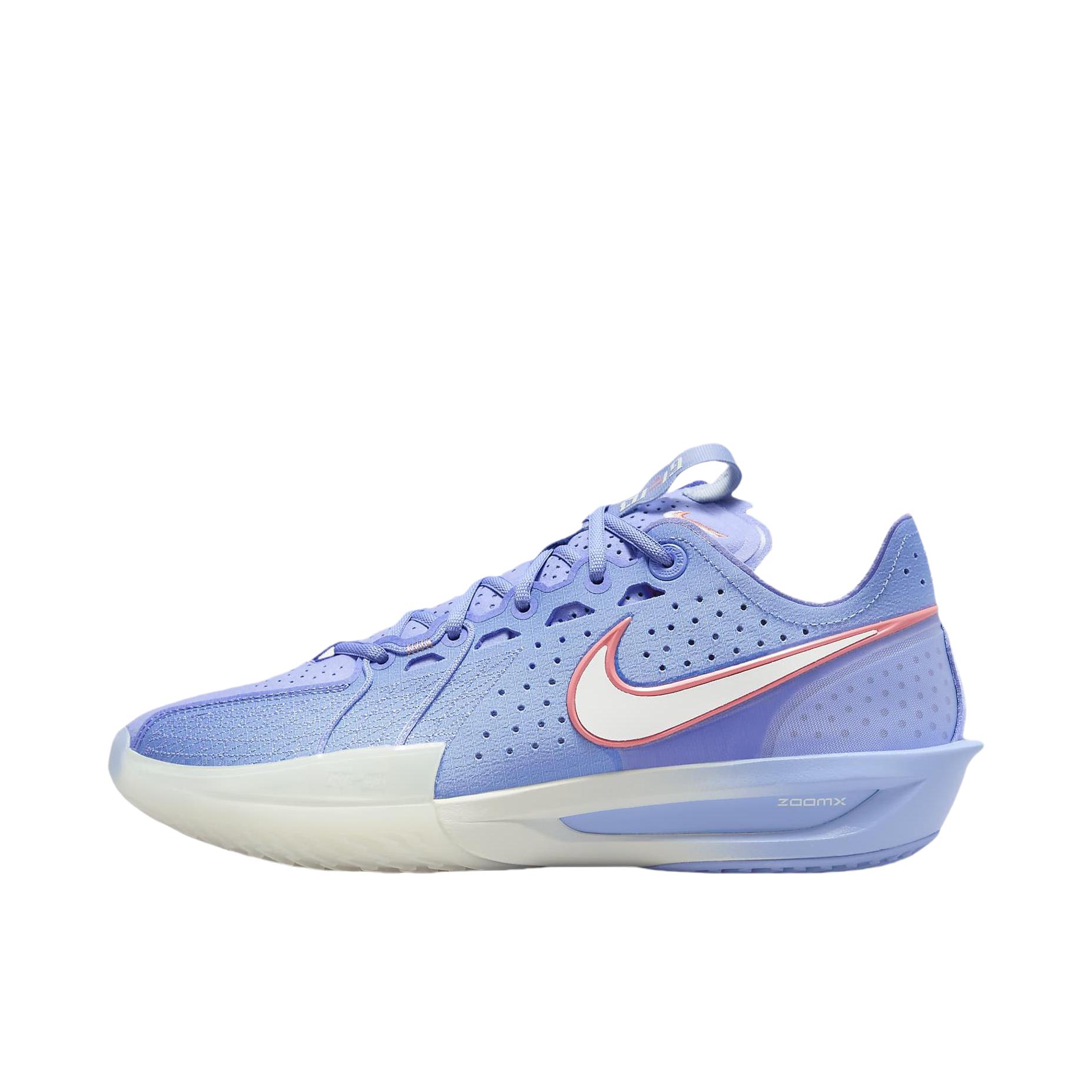 推荐商品：Nike Air Zoom G.T. Cut 3 篮球鞋 ZoomX泡棉抓地抗扭包裹性缓震回弹 紫色/粉色/白色