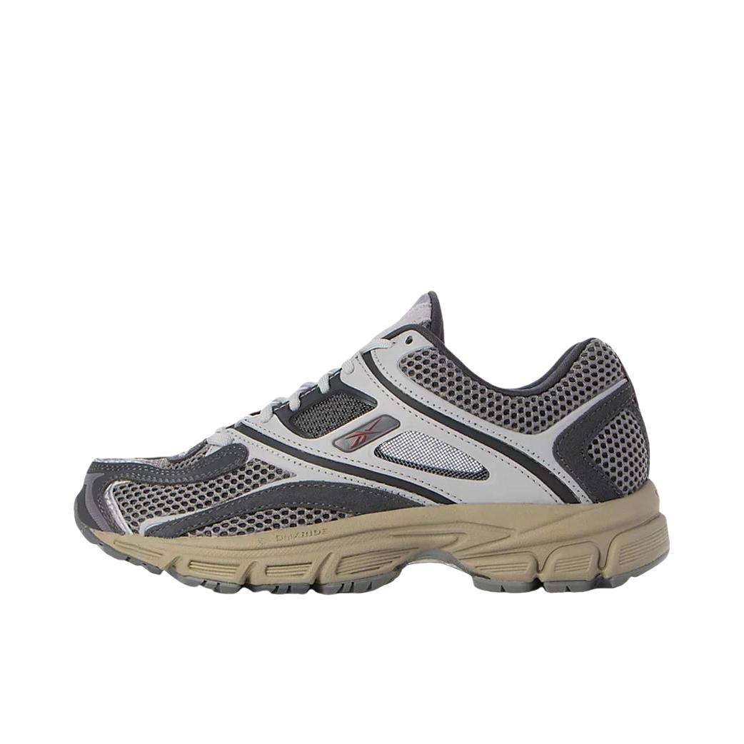 推荐商品：Reebok/锐步 Premier Trinity 跑鞋 耐磨透气包裹性低帮复古休闲机能风网布合成革减震轻便 灰色