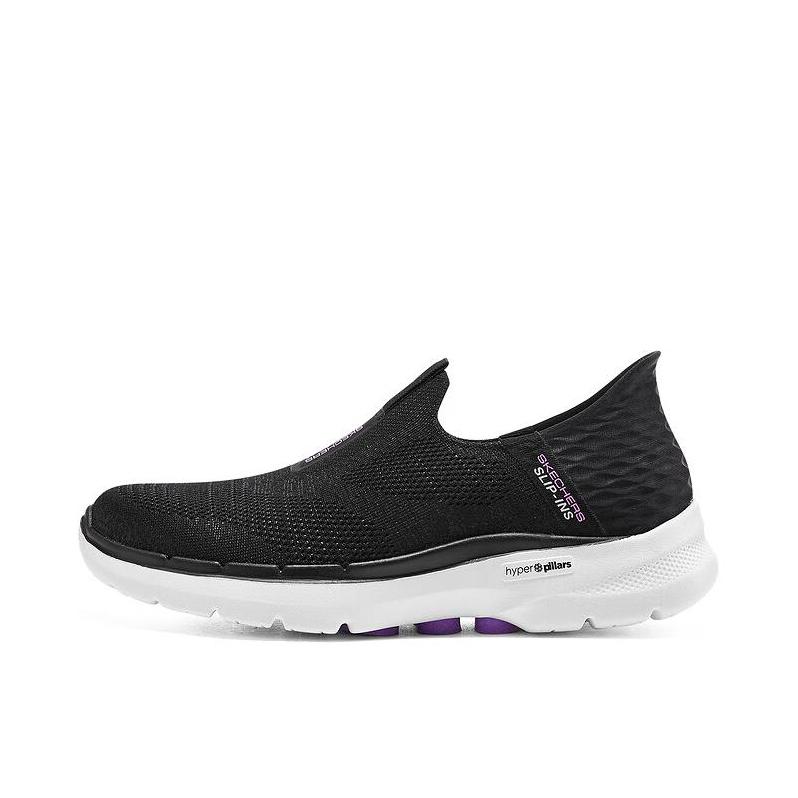 推荐商品：Skechers/斯凯奇 Go Walk 6 防滑耐磨 缓震回弹 网布透气 运动 网面 软底 一脚蹬 闪穿 跑鞋 女款/黑色/紫色/白色