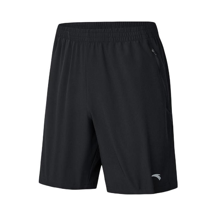 【肖战同款】Anta 综训系列小logo印花跑步薄款冰丝速干吸湿梭织外穿斜插拉链斜插口袋直筒五分运动短裤 95027308 952427514 952427512