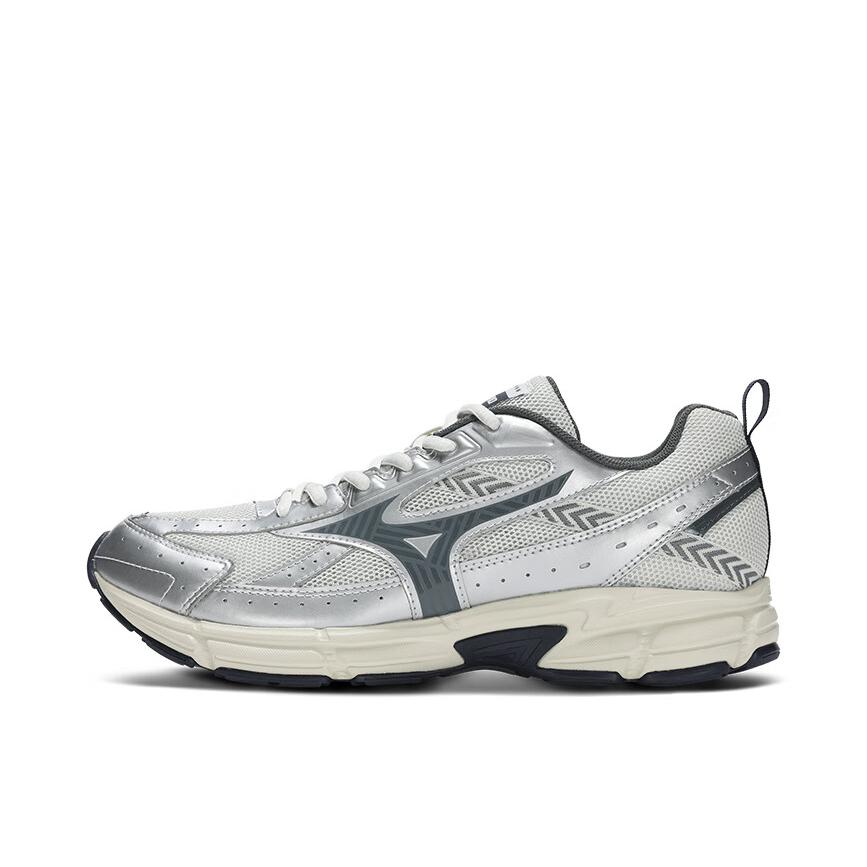 推荐商品：Mizuno/美津浓 Speed 星速 缓震 防滑耐磨 舒适回弹 透气网面 复古 运动 跑鞋 浅灰/银色/深灰