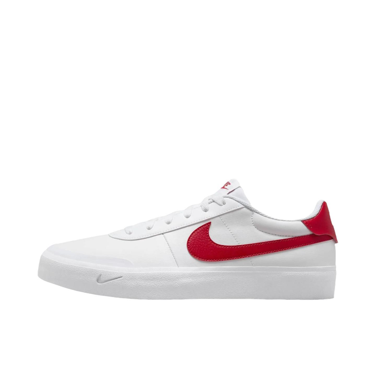 推荐商品：Nike COURT SHOT 板鞋 防滑耐磨网眼透气舒适百搭时尚简约 白色/红色