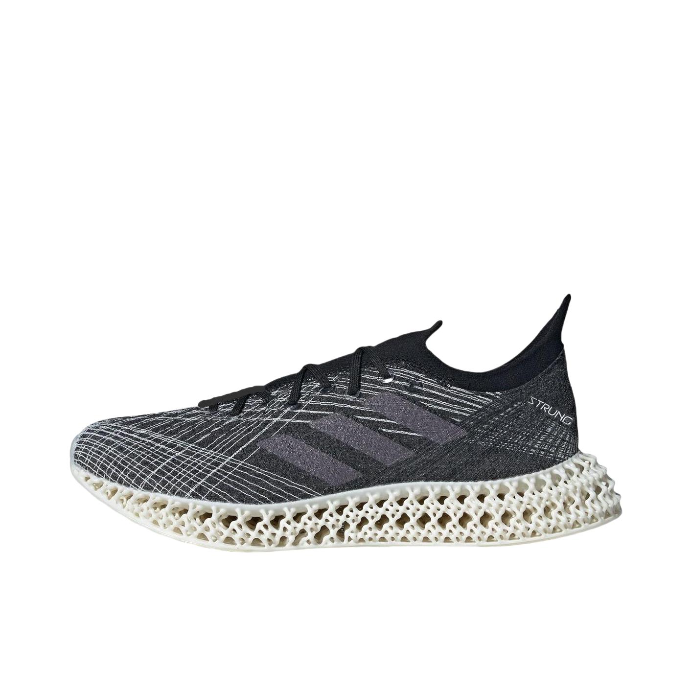 推荐商品：adidas 4DFWD 跑鞋 减震回弹网面透气防滑耐磨织物碳板自带推进力运动随心畅跑 黑色/白色