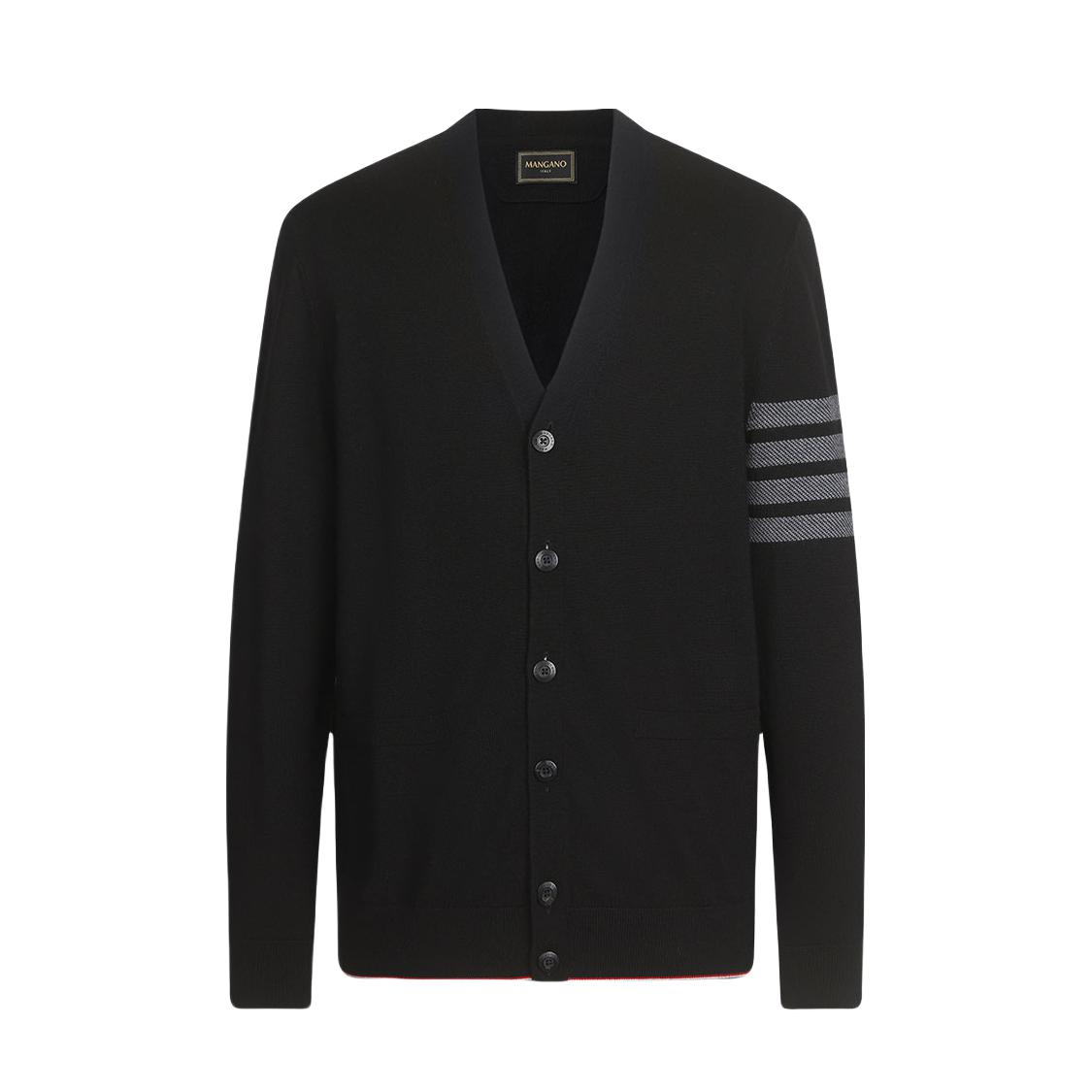 推荐商品：Mangano  耐磨内搭纯羊毛条纹长袖毛衣 222826190 黑