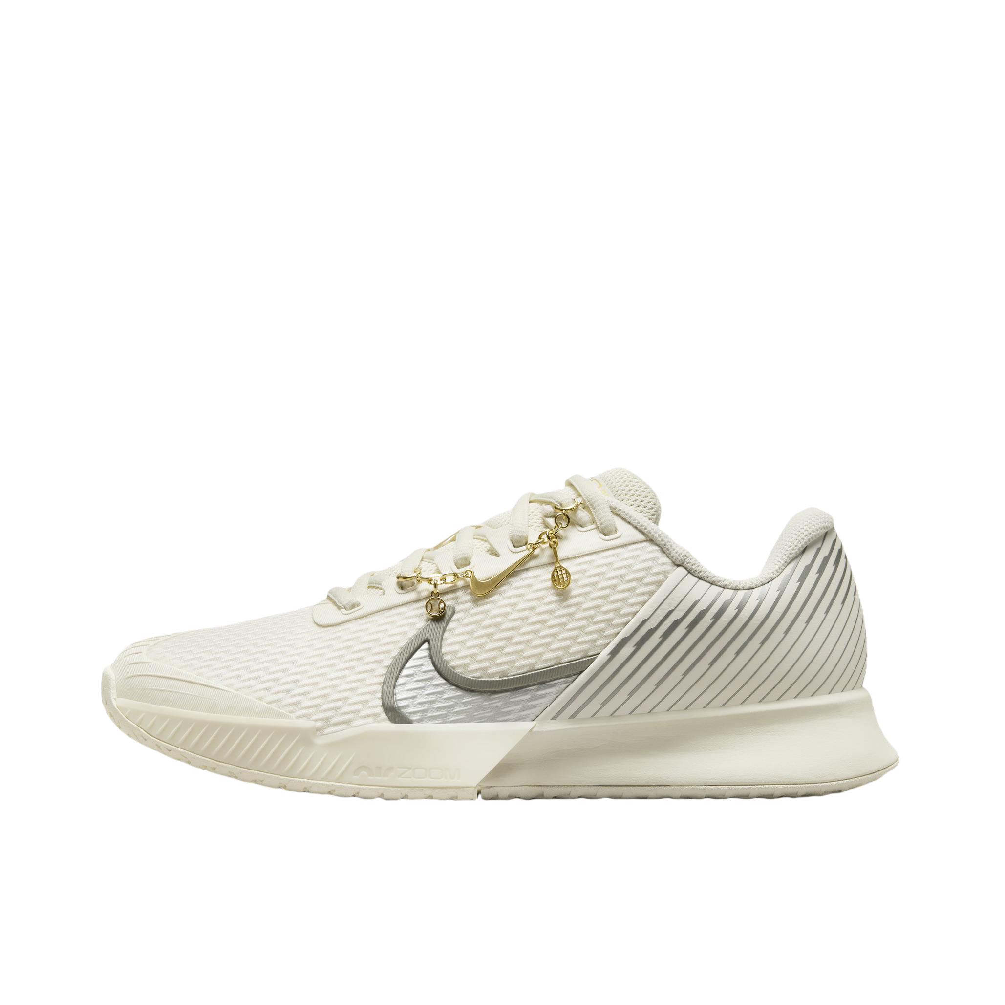 推荐商品：Nike Air Zoom Vapor Pro 2 防滑耐磨 硬地球场 透气 网球鞋 淡象牙白/浅红木褐/金属金/金属银
