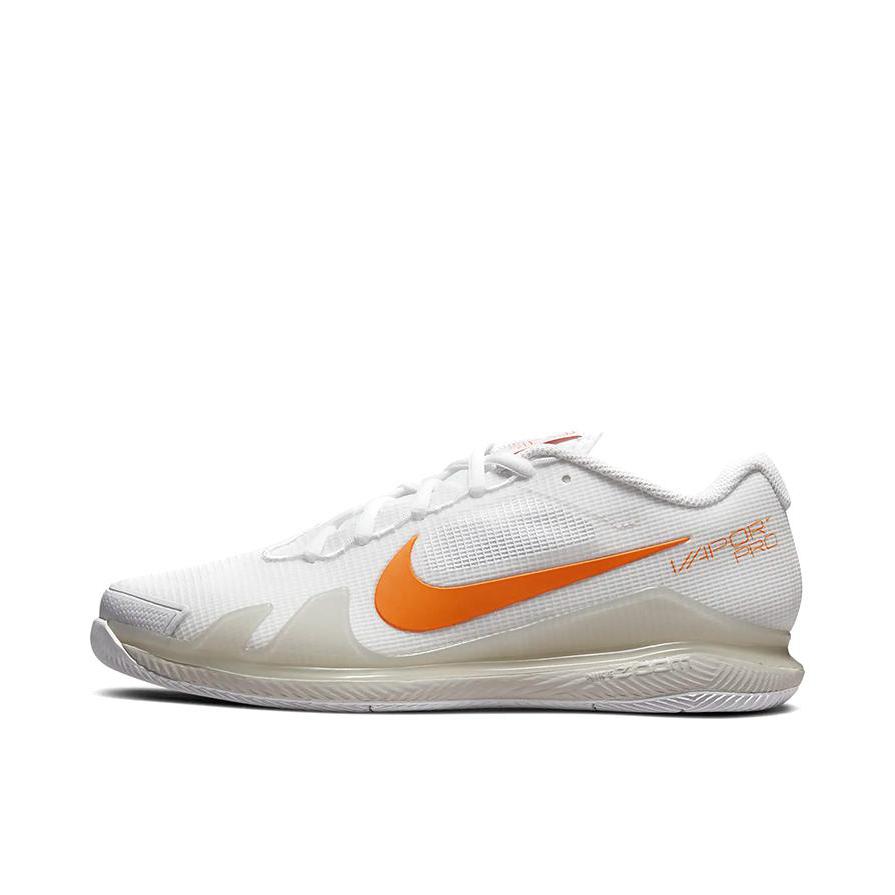 推荐商品：Nike Air Zoom Vapor Pro 硬地 球场 防滑耐磨 减震透气 舒适轻便 织物 网球鞋 女款/白色/橙色