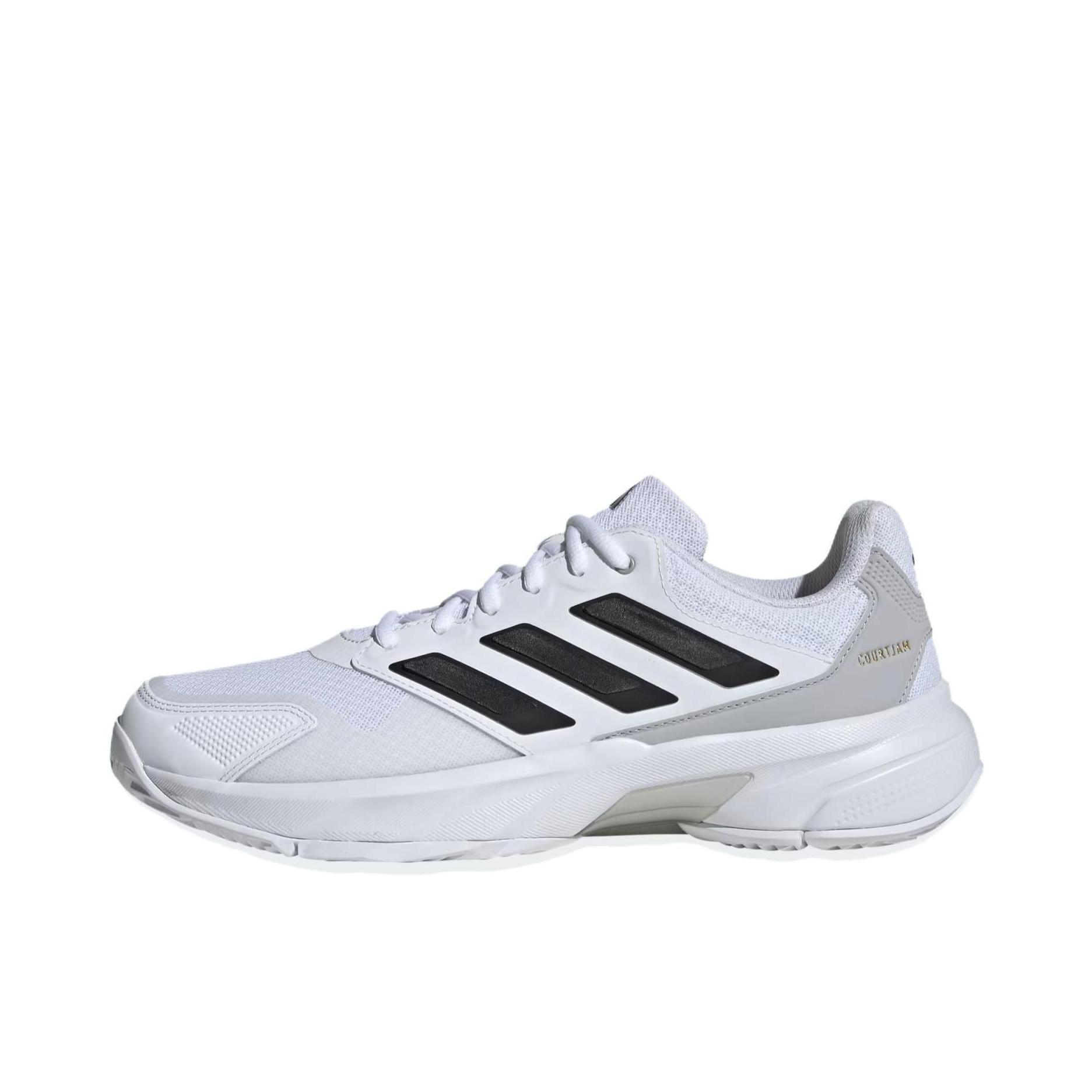 推荐商品：adidas CourtJam Control 3 百搭 耐磨 防滑 缓震 网面 网球鞋 白色/黑色