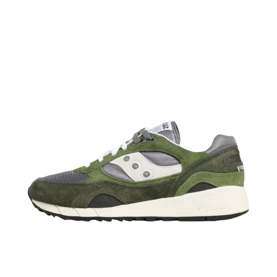 推荐商品：Saucony/索康尼 Shadow 6000 经典复古 防滑耐磨 舒适休闲 透气 防水 织物 运动 跑鞋 深绿色/白色