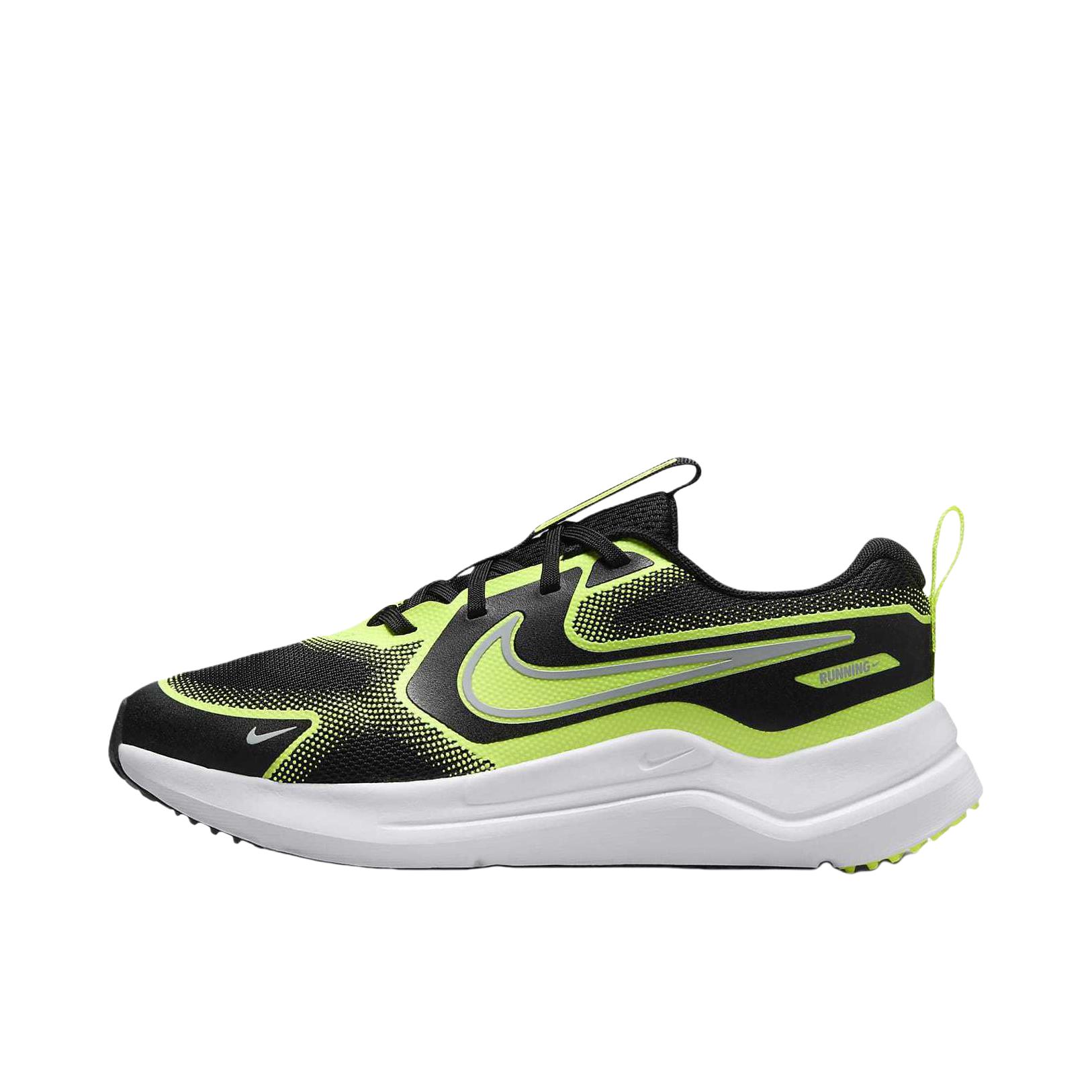 推荐商品：Nike Cosmic Runner 跑鞋 防滑耐磨舒适透气缓震轻便低帮平跟时尚百搭贴合 大童/黑色/荧光黄