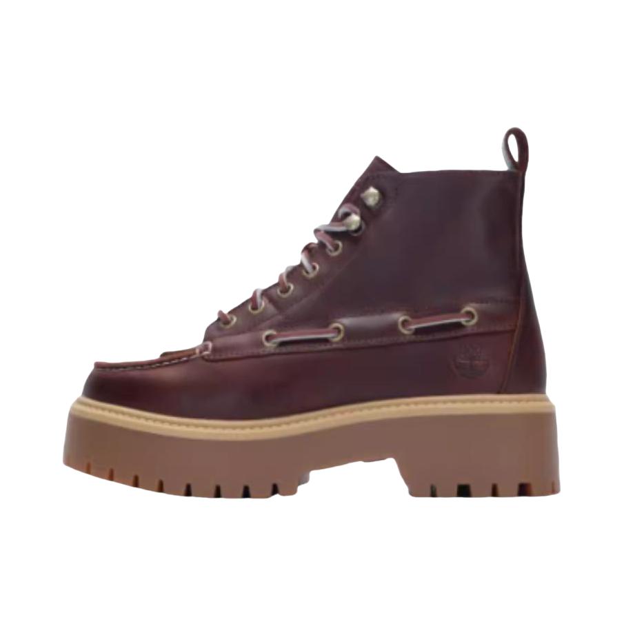 推荐商品：Timberland/添柏岚 Stone Street 户外 徒步 皮革 耐磨 时尚潮流 舒适百搭 马丁靴 中帮/红色/棕色 