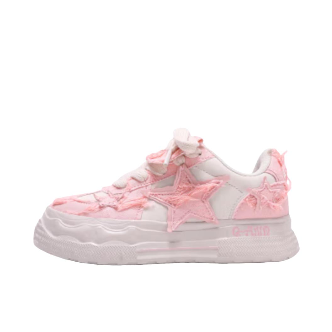 推荐商品：Q-AND 内增高 软底 帆布 流苏 板鞋 QAD431066A 女款/元气粉