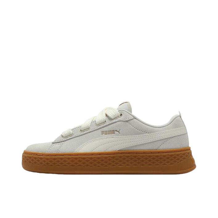 推荐商品：Puma/彪马 Smash Platform 松糕鞋 板鞋 防滑耐磨舒适透气轻便百搭复古圆头包裹性 女款/金色/米白色