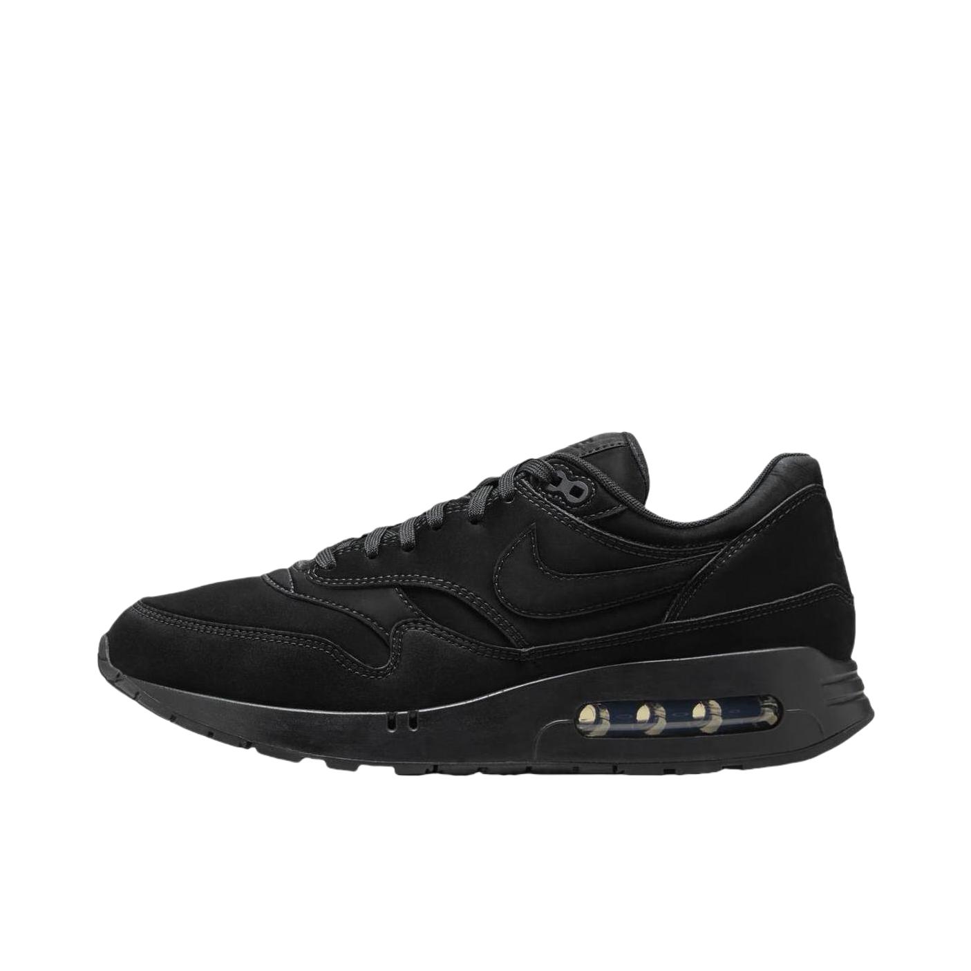 推荐商品：Nike Air Max 1 跑鞋 气垫缓震透气轻便复古运动舒适百搭潮流耐磨低帮训练防滑冬季支撑马拉松防水抓地圆头耐穿 深黑色 